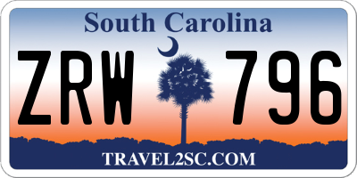 SC license plate ZRW796