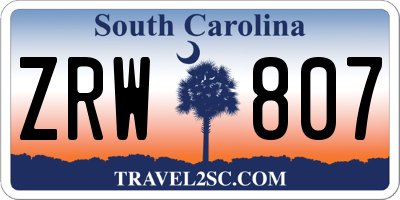 SC license plate ZRW807