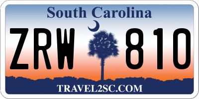 SC license plate ZRW810