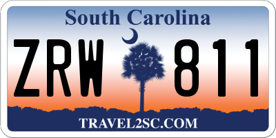 SC license plate ZRW811