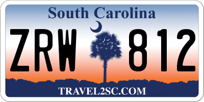 SC license plate ZRW812