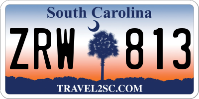 SC license plate ZRW813