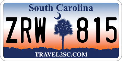 SC license plate ZRW815