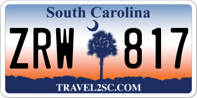SC license plate ZRW817