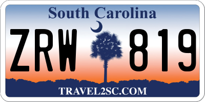 SC license plate ZRW819