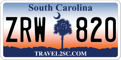 SC license plate ZRW820