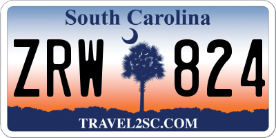 SC license plate ZRW824