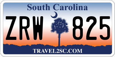SC license plate ZRW825