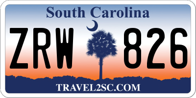 SC license plate ZRW826