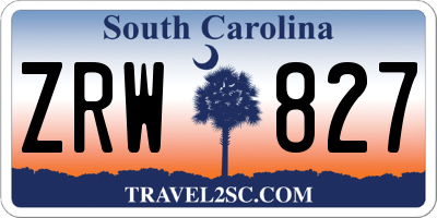 SC license plate ZRW827