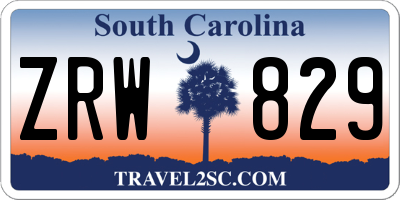 SC license plate ZRW829