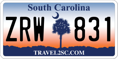 SC license plate ZRW831