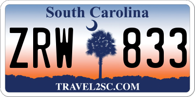 SC license plate ZRW833