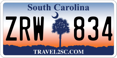SC license plate ZRW834
