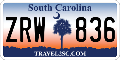 SC license plate ZRW836