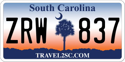 SC license plate ZRW837