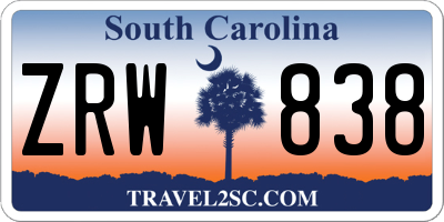 SC license plate ZRW838