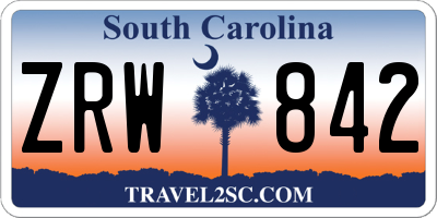 SC license plate ZRW842