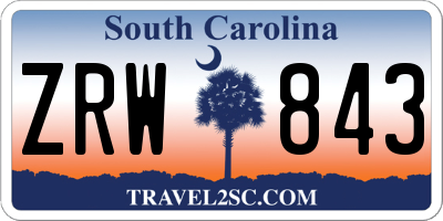 SC license plate ZRW843
