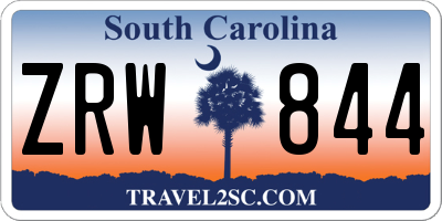 SC license plate ZRW844