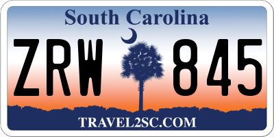 SC license plate ZRW845