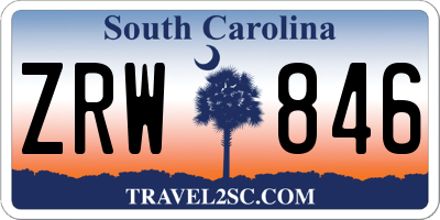 SC license plate ZRW846