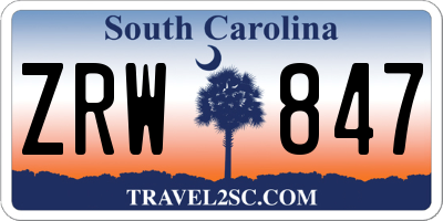 SC license plate ZRW847