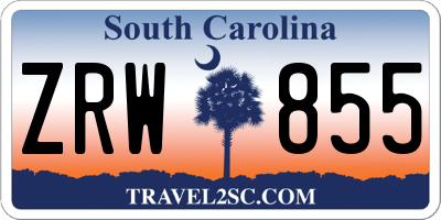 SC license plate ZRW855