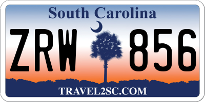 SC license plate ZRW856