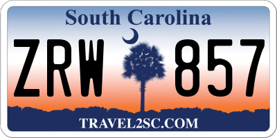SC license plate ZRW857