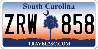 SC license plate ZRW858