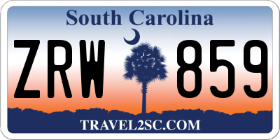 SC license plate ZRW859
