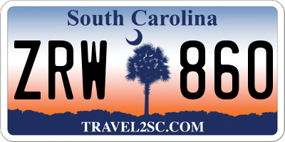 SC license plate ZRW860