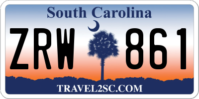 SC license plate ZRW861