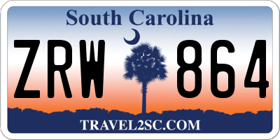 SC license plate ZRW864