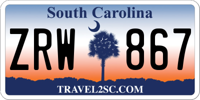SC license plate ZRW867