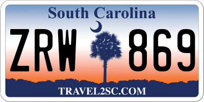 SC license plate ZRW869
