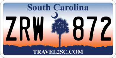 SC license plate ZRW872