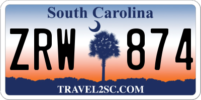 SC license plate ZRW874