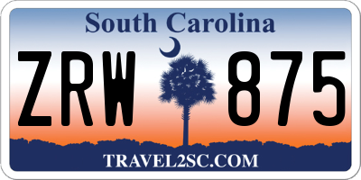 SC license plate ZRW875