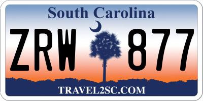 SC license plate ZRW877