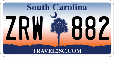 SC license plate ZRW882
