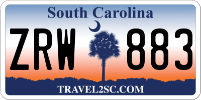 SC license plate ZRW883