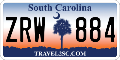 SC license plate ZRW884