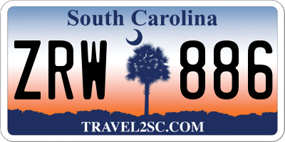 SC license plate ZRW886