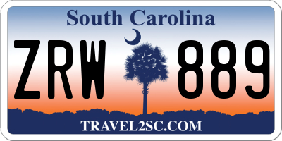 SC license plate ZRW889