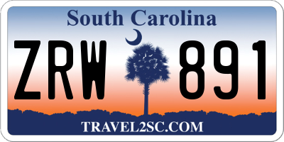 SC license plate ZRW891