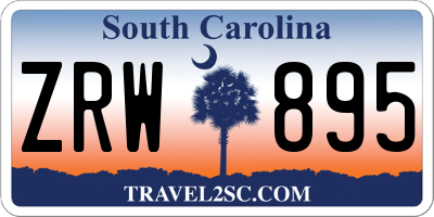 SC license plate ZRW895