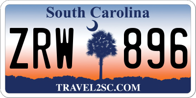 SC license plate ZRW896