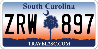 SC license plate ZRW897